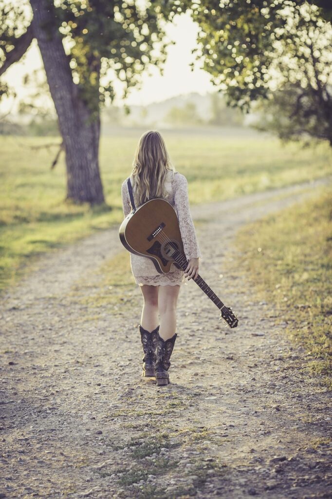 guitar, country road, female-946701.jpg
